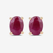 1.70 Carat Genuine Ruby 10K Yellow Gold Earrings - Earrings - Custom Crafting Alliance, LLC