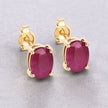 1.70 Carat Genuine Ruby 10K Yellow Gold Earrings - Earrings - Custom Crafting Alliance, LLC