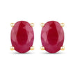1.70 Carat Genuine Ruby 10K Yellow Gold Earrings - Earrings - Custom Crafting Alliance, LLC