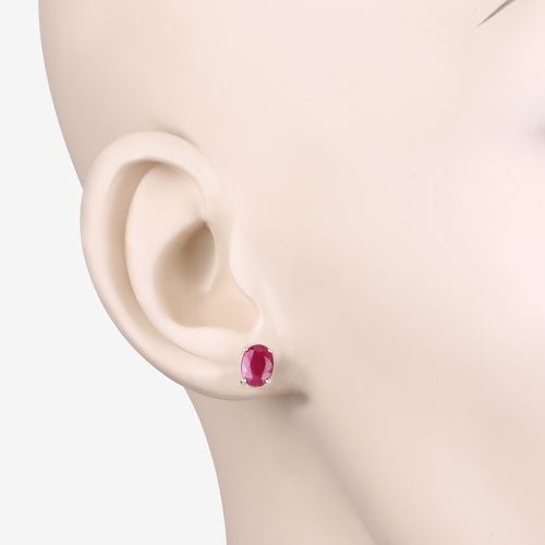 1.70 Carat Genuine Ruby 10K Yellow Gold Earrings - Earrings - Custom Crafting Alliance, LLC
