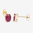 1.70 Carat Genuine Ruby 10K Yellow Gold Earrings - Earrings - Custom Crafting Alliance, LLC