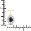 1.71 Carat Genuine Blue Sapphire and White Diamond 14K Yellow Gold Pendant - Pendants - Custom Crafting Alliance, LLC