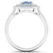1.72 Carat Genuine Aquamarine and White Diamond 14K White Gold Ring - Rings - Custom Crafting Alliance, LLC