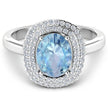 1.72 Carat Genuine Aquamarine and White Diamond 14K White Gold Ring - Rings - Custom Crafting Alliance, LLC
