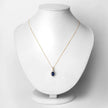 1.72 Carat Genuine Blue Sapphire and White Diamond 14K Yellow Gold Pendant - Pendants - Custom Crafting Alliance, LLC