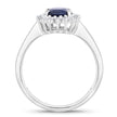 1.73 Carat Genuine Blue Sapphire and White Diamond 14K White Gold Ring - Rings - Custom Crafting Alliance, LLC