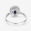 1.73 Carat Genuine Blue Sapphire and White Diamond 14K White Gold Ring - Rings - Custom Crafting Alliance, LLC