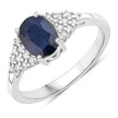 1.73 Carat Genuine Blue Sapphire and White Diamond 14K White Gold Ring - Rings - Custom Crafting Alliance, LLC