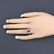 1.73 Carat Genuine Blue Sapphire and White Diamond 14K White Gold Ring - Rings - Custom Crafting Alliance, LLC