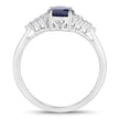 1.73 Carat Genuine Blue Sapphire and White Diamond 14K White Gold Ring - Rings - Custom Crafting Alliance, LLC