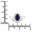 1.73 Carat Genuine Blue Sapphire and White Diamond 14K White Gold Ring - Rings - Custom Crafting Alliance, LLC