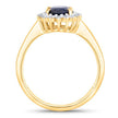 1.73 Carat Genuine Blue Sapphire and White Diamond 14K Yellow Gold Ring - Rings - Custom Crafting Alliance, LLC