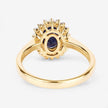 1.73 Carat Genuine Blue Sapphire and White Diamond 14K Yellow Gold Ring - Rings - Custom Crafting Alliance, LLC
