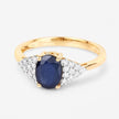 1.73 Carat Genuine Blue Sapphire and White Diamond 14K Yellow Gold Ring - Rings - Custom Crafting Alliance, LLC