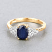 1.73 Carat Genuine Blue Sapphire and White Diamond 14K Yellow Gold Ring - Rings - Custom Crafting Alliance, LLC