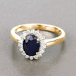 1.73 Carat Genuine Blue Sapphire and White Diamond 14K Yellow Gold Ring - Rings - Custom Crafting Alliance, LLC