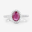 1.73 Carat Genuine Ruby and White Diamond 14K White Gold Ring - Rings - Custom Crafting Alliance, LLC
