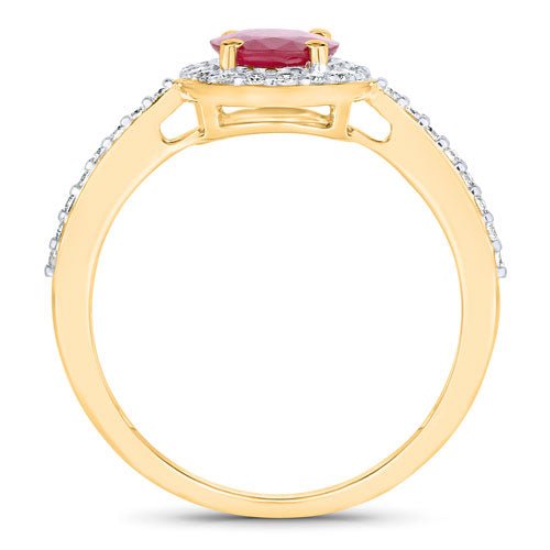 1.73 Carat Genuine Ruby and White Diamond 14K Yellow Gold Ring - Rings - Custom Crafting Alliance, LLC
