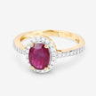 1.73 Carat Genuine Ruby and White Diamond 14K Yellow Gold Ring - Rings - Custom Crafting Alliance, LLC