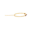 18K Yellow Gold Purple Amethyst and 1/3 Cttw Diamond Halo Station Bracelet