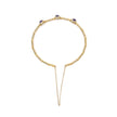 18K Yellow Gold Purple Amethyst and 1/3 Cttw Diamond Halo Station Bracelet