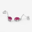 1.75 Carat Genuine Ruby and White Diamond 10K White Gold Earrings - Earrings - Custom Crafting Alliance, LLC