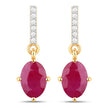 1.75 Carat Genuine Ruby and White Diamond 10K Yellow Gold Earrings - Earrings - Custom Crafting Alliance, LLC