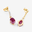 1.75 Carat Genuine Ruby and White Diamond 10K Yellow Gold Earrings - Earrings - Custom Crafting Alliance, LLC