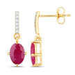 1.75 Carat Genuine Ruby and White Diamond 10K Yellow Gold Earrings - Earrings - Custom Crafting Alliance, LLC