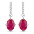 1.75 Carat Genuine Ruby and White Diamond 14K White Gold Earrings - Earrings - Custom Crafting Alliance, LLC