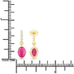 1.75 Carat Genuine Ruby and White Diamond 14K Yellow Gold Earrings - Earrings - Custom Crafting Alliance, LLC