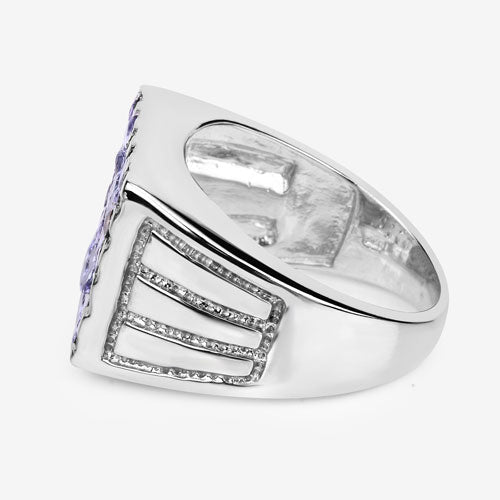 1.75 Carat Genuine Tanzanite .925 Sterling Silver Ring - Rings - Custom Crafting Alliance, LLC