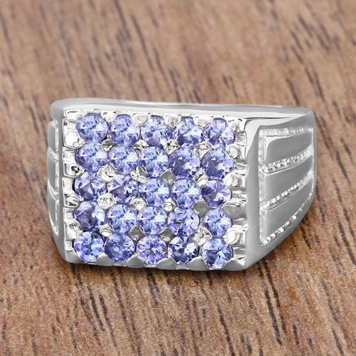 1.75 Carat Genuine Tanzanite .925 Sterling Silver Ring - Rings - Custom Crafting Alliance, LLC