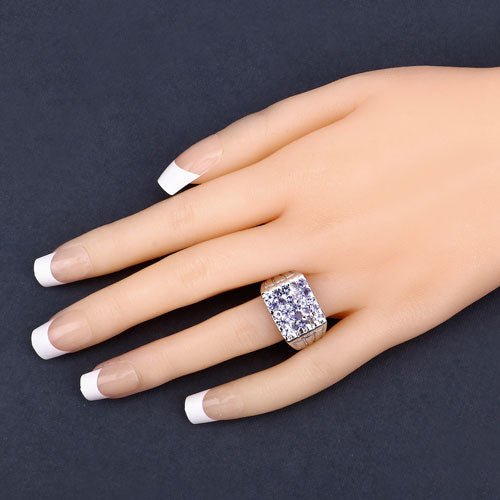 1.75 Carat Genuine Tanzanite .925 Sterling Silver Ring - Rings - Custom Crafting Alliance, LLC