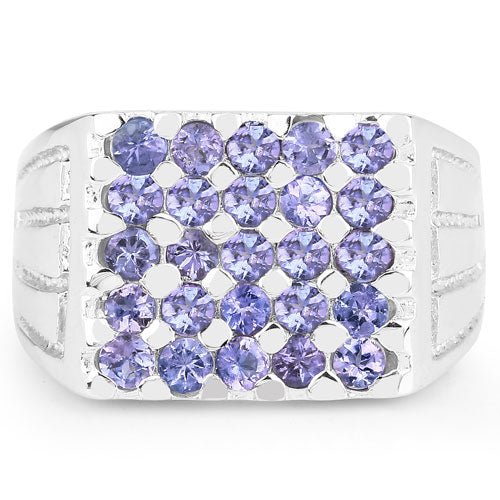 1.75 Carat Genuine Tanzanite .925 Sterling Silver Ring - Rings - Custom Crafting Alliance, LLC