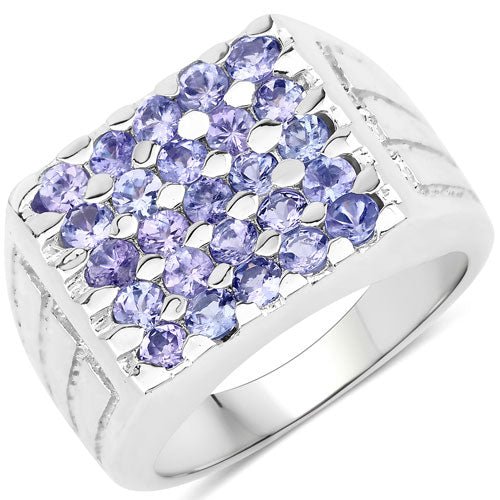1.75 Carat Genuine Tanzanite .925 Sterling Silver Ring - Rings - Custom Crafting Alliance, LLC