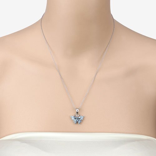 1.76 Carat Genuine Swiss Blue Topaz .925 Sterling Silver Pendant - Pendants - Custom Crafting Alliance, LLC