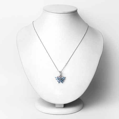 1.76 Carat Genuine Swiss Blue Topaz .925 Sterling Silver Pendant - Pendants - Custom Crafting Alliance, LLC