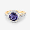 1.79 Carat Genuine Iolite and White Diamond 14K Yellow Gold Ring - Rings - Custom Crafting Alliance, LLC