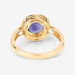 1.79 Carat Genuine Iolite and White Diamond 14K Yellow Gold Ring - Rings - Custom Crafting Alliance, LLC
