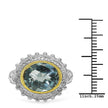 Two Tone Plated 5.01 Carat Genuine Blue Topaz & White Topaz .925 Sterling Silver Ring