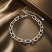 925 Sterling Silver White Gold Plated 15+6cm Adjustable Bracelet for Women