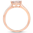 0.90 Carat Genuine Morganite .925 Sterling Silver Ring