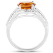2.81 Carat Genuine Citrine and White Topaz .925 Sterling Silver Ring