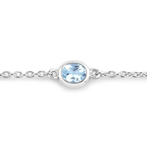 1.80 Carat Genuine Blue Topaz .925 Sterling Silver Bracelet - Bracelets - Custom Crafting Alliance, LLC