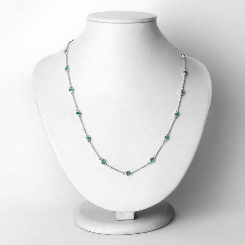 1.80 Carat Genuine Emerald .925 Sterling Silver Necklace - Necklaces - Custom Crafting Alliance, LLC