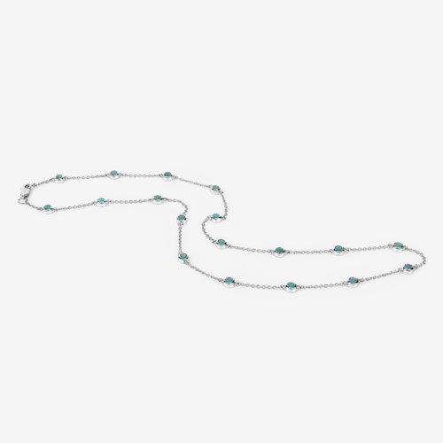 1.80 Carat Genuine Emerald .925 Sterling Silver Necklace - Necklaces - Custom Crafting Alliance, LLC