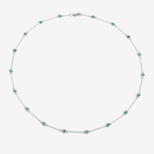 1.80 Carat Genuine Emerald .925 Sterling Silver Necklace - Necklaces - Custom Crafting Alliance, LLC