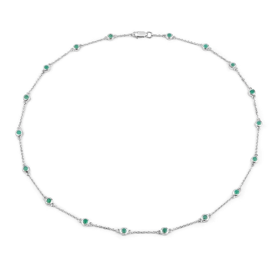 1.80 Carat Genuine Emerald .925 Sterling Silver Necklace - Necklaces - Custom Crafting Alliance, LLC