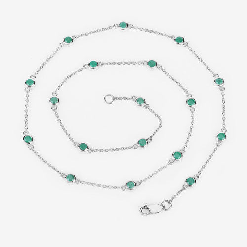 1.80 Carat Genuine Emerald .925 Sterling Silver Necklace - Necklaces - Custom Crafting Alliance, LLC